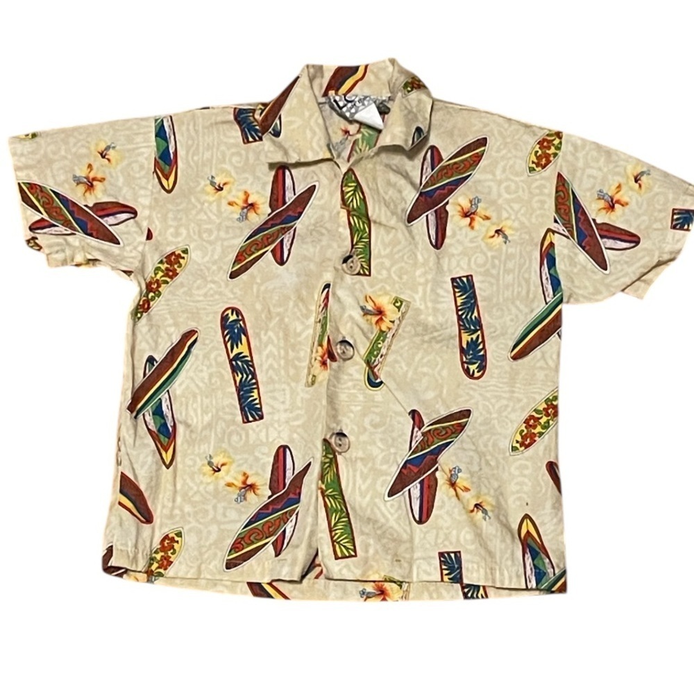 Lord of Hawaii Surfboard Button Down Cotton Shirt